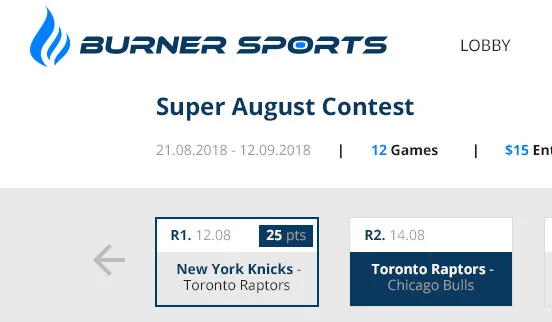 BurnerSports. DFS with trivia based contests (2018 - Present)
